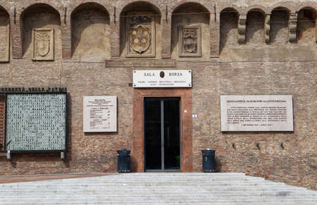 Sala Borsa Library in Bologna, main entrance.のeditorial素材