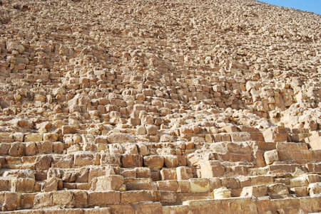 Blocks of the Great Pyramid of Cheops in Cairo. Egypt