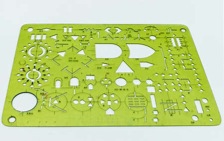 Green stencil isolated on white background.
