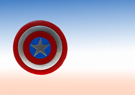 Shield of Captain America with board to write.のeditorial素材
