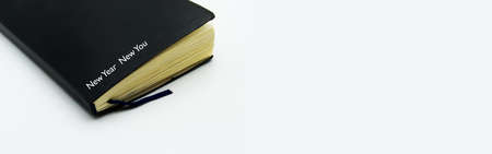 New year new you banner. Motivational new years web banner with space for textの写真素材