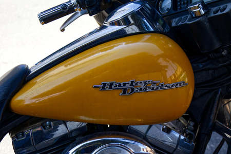 Bologna - Italy - April 18, 2022: Motorcycle Harley Davidson 103. Motorcycle Tank.