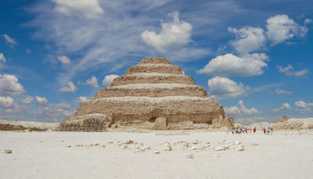 The ancient pyramid of Sakkara in Cairo. Also known as the first pyramid of Egyptの写真素材