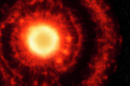 Supernova star explodes in outer space.