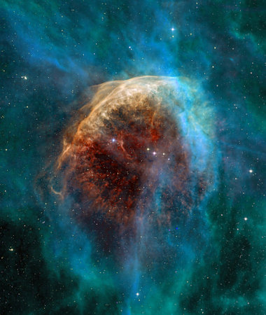 WR 134 Ring Nebula in light green.