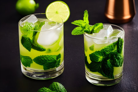 Mojito cocktails. Generative Artificial Intelligence.の素材