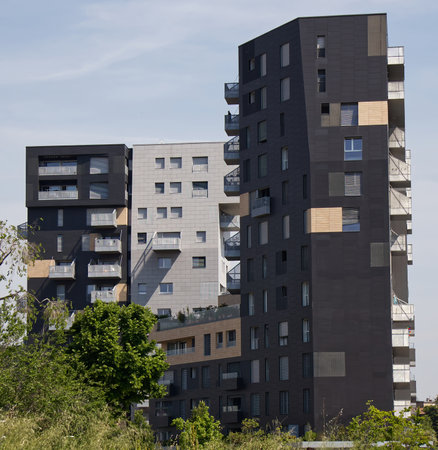 Contemporary residential architecture buildings in Bologna. Italyの写真素材