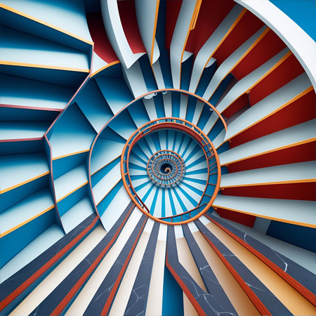 Shot of a spiral staircase. Generative Artificial Intelligence.の素材