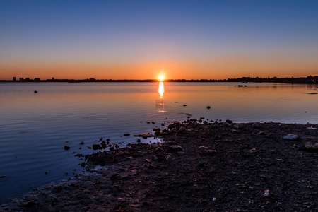 Sunset on the seaの写真素材