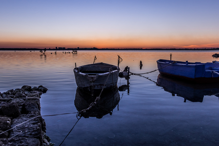 Sunset on the seaの写真素材