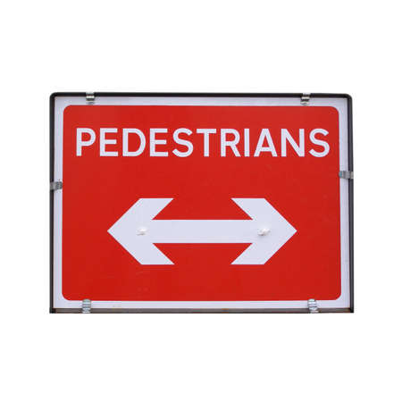 Pedestrians sign for road worksの写真素材