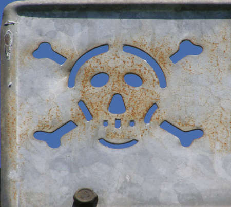 Signal of danger of death by electrocution following an electric shockの写真素材