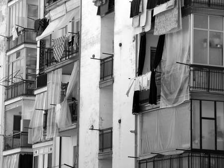 Sixties architecture - housing estate façadeの写真素材