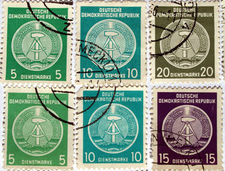 Historical East Germany Stamps (Deutsche Demokratische Republik)の写真素材