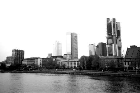 Modern city skyline silhouette, Frankfurt am Main, Germanyの写真素材