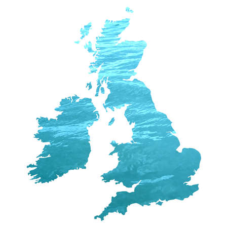 UK and Ireland map with water backgroundの写真素材
