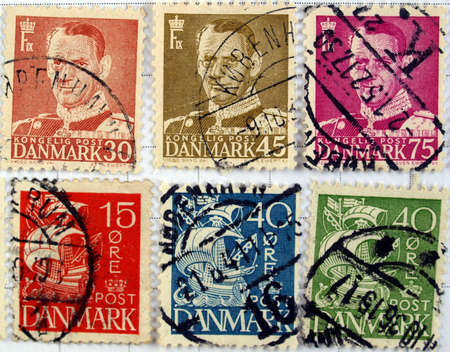 Range of Denmark postage stampsの写真素材