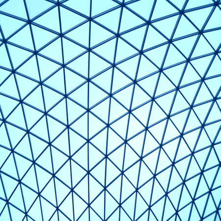 Modern steel and glass dome roof structure architectureの写真素材