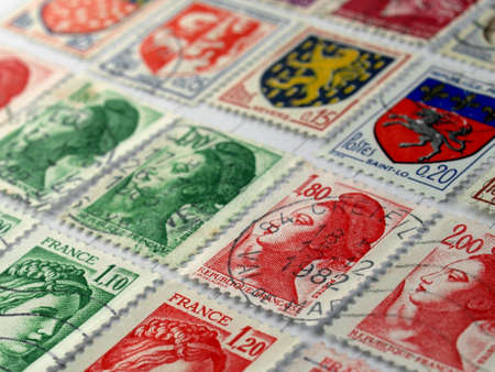 Range of French postage stampsの写真素材