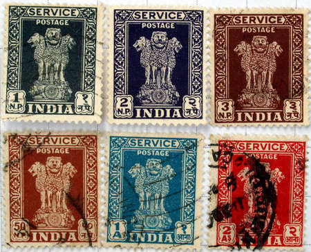 Range of Indian postage stampsの写真素材