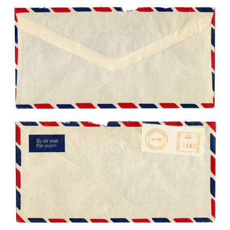 Airmail letter with UK postage meter stampの写真素材