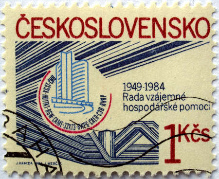 Czech Republic mail postage stampsの写真素材