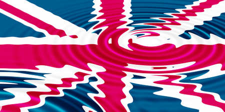 UK union jack flag underwater in a water poundの写真素材