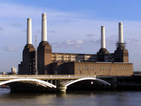 London Battersea powerstation abandoned factoryの写真素材