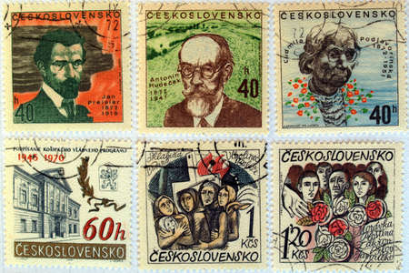 Czech Republic mail postage stampsのeditorial素材