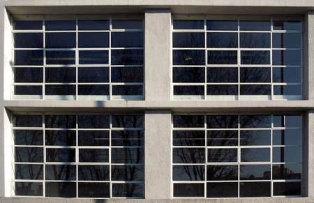 Detail of industrial windows in a factory