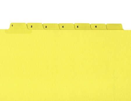 Office folder with numbered tabs isolated on white