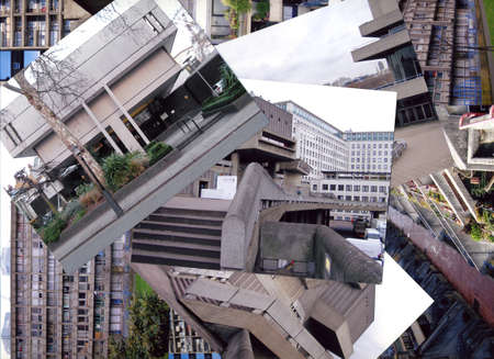 Photo collage of modern contemporary architecture in London, ukの写真素材