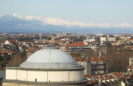La Gran Madre church in Turin, Italyの写真素材