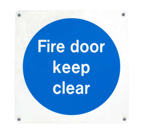 Detail of Fire door keep clear signの写真素材
