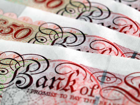 Detail of British Pounds banknotes moneyの写真素材
