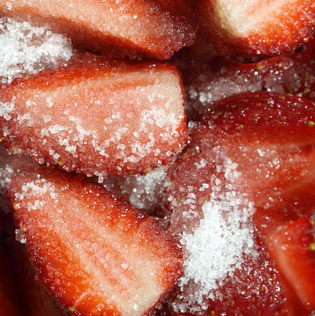 Detail of strawberries useful as a backgroundの写真素材