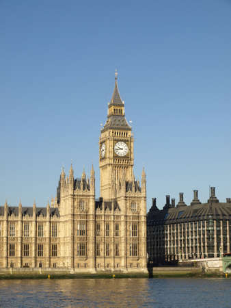 Houses of Parliament with Big Ben, Westminster Palace, London, UKの写真素材