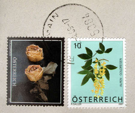Detail of Austrian postage stamp from Austriaの写真素材