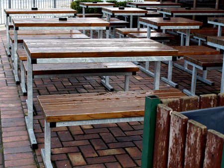 Alfresco bar tables at a public house
