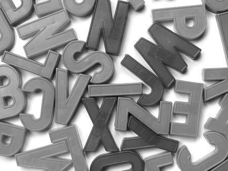 English alphabet letters in plastic toy charactersの写真素材