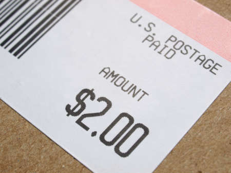 USA Postage meter on a letter envelope