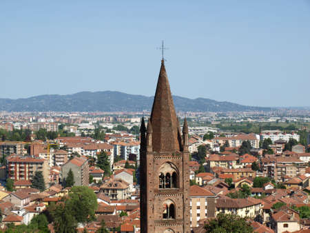 Turin panorama seen from the Castello di Rivoli hillの写真素材