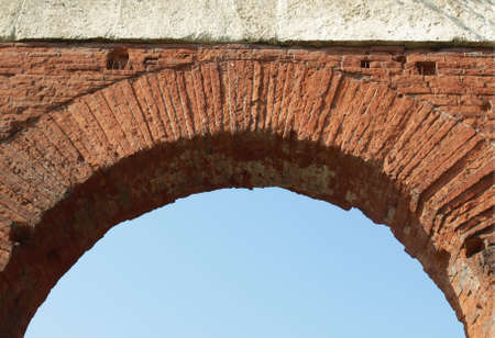 Roman arch with blue sky as copy spaceの写真素材