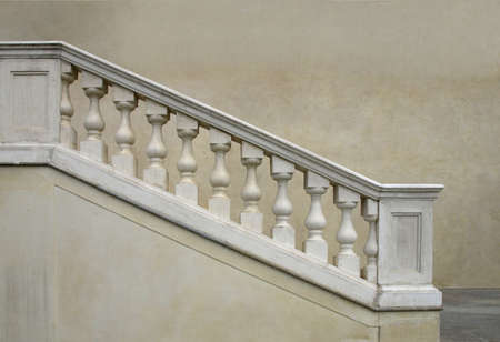 Stone baroque balaustrade as a staircase handrailの写真素材