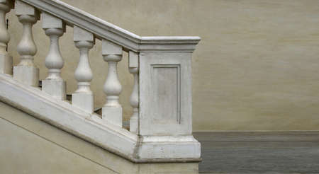 Stone baroque balaustrade as a staircase handrail