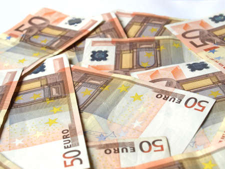 Range of 50 Euro banknotes useful as a background