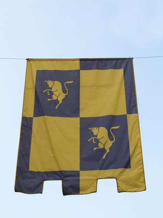 Symbol of Turin on an ancient medieval flagの写真素材
