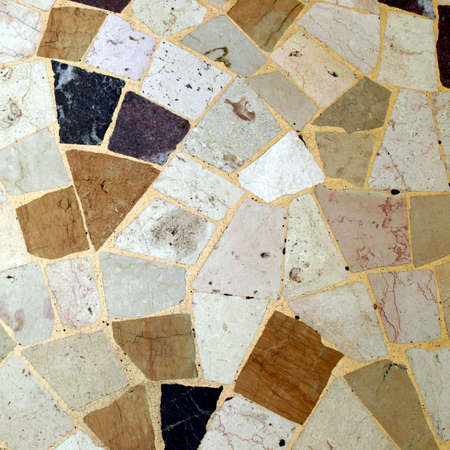 A floor with irregular tiles (opus incertum)の写真素材