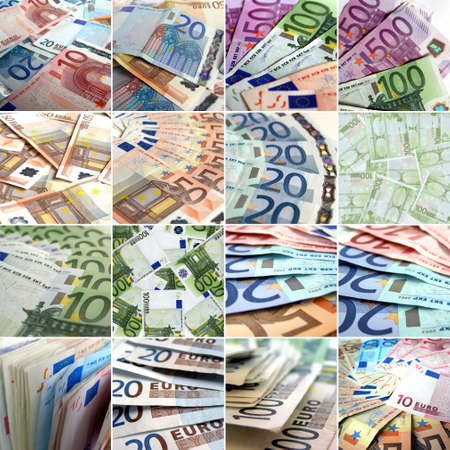 Euro money collage with many bank notesの写真素材