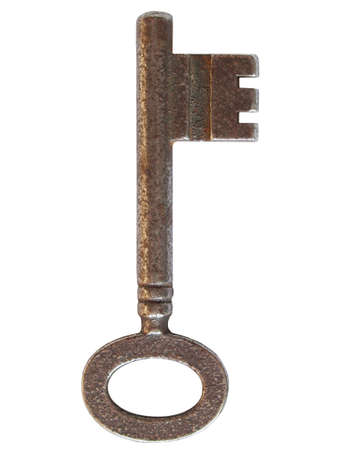 Old key isolated over a white backgroundの写真素材